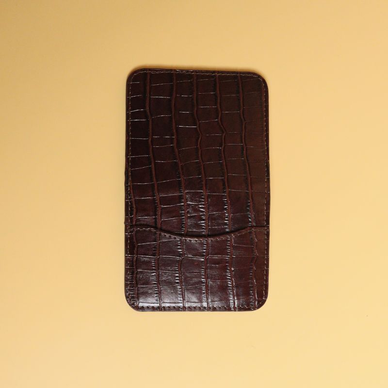 Slim Card Wallet in Wine Red