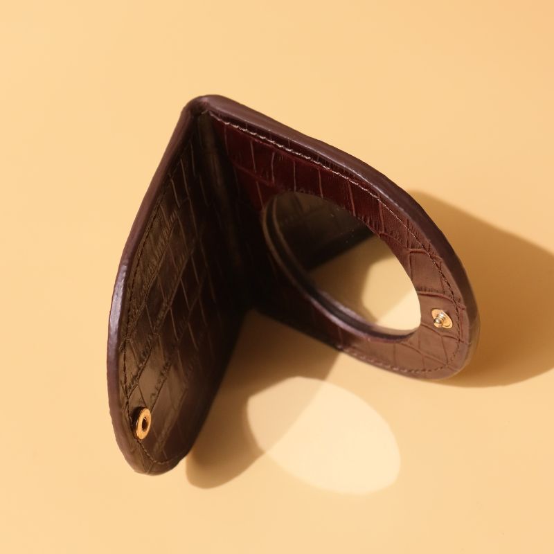 Mirror Case in Croc Leather Finish