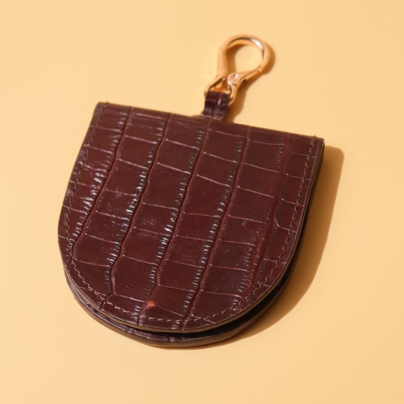 Mirror Case in Croc Leather Finish