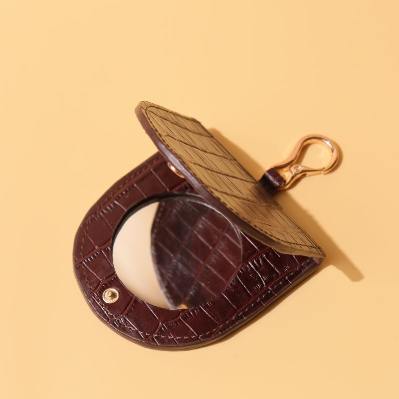 Mirror Case in Croc Leather Finish