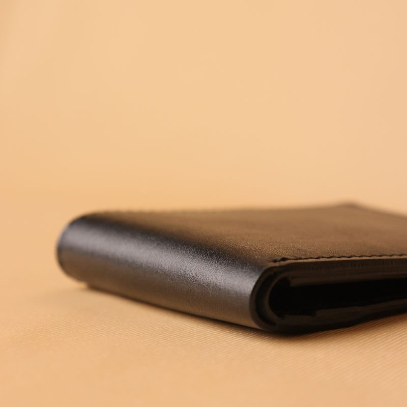 Black Classic Bifold Wallet - Bicyclist: Handmade Leather Goods Leather Goods bicyclistshop