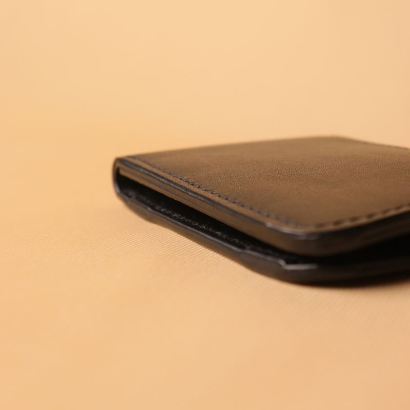 Black Classic Bifold Wallet - Bicyclist: Handmade Leather Goods Leather Goods bicyclistshop