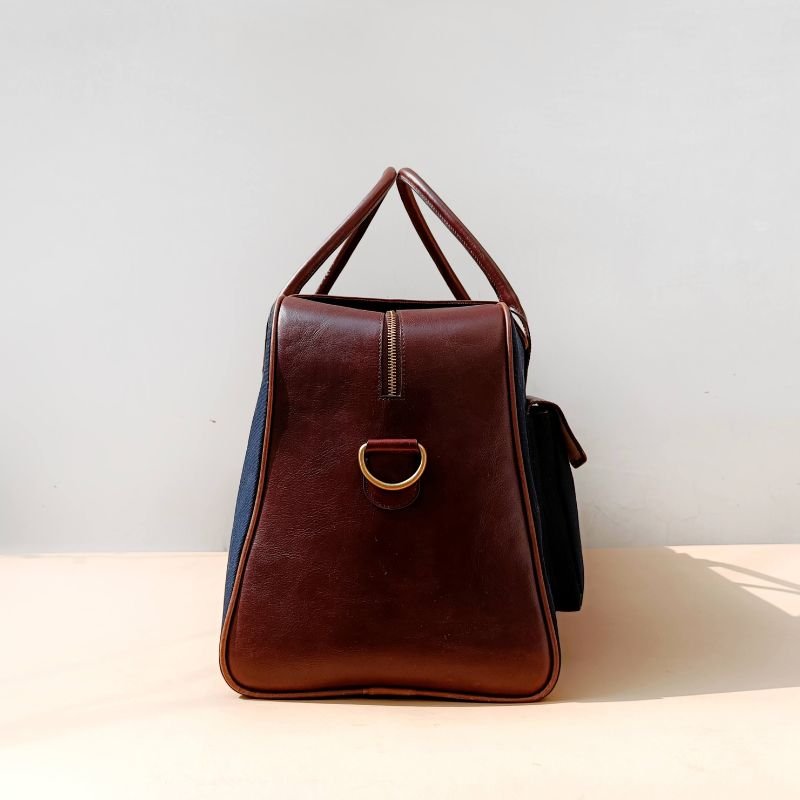 Canvas and Leather Shoulder Travel Bag - Bicyclist: Handmade Leather Goods Leather Goods bicyclistshop