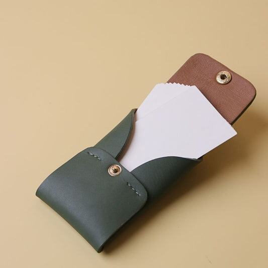 Card Holder in Olive Green - Bicyclist: Handmade Leather Goods Leather Goods bicyclistshop