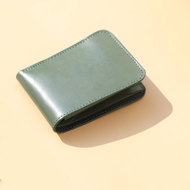 Green Bifold Wallet Coin Pouch – Bicyclist: Handmade Leather Goods