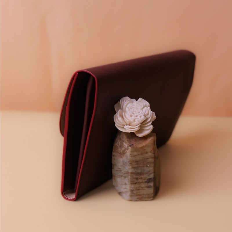Large Minimal Long Phone Wallet in Maroon - Bicyclist: Handmade Leather Goods Leather Goods bicyclistshop