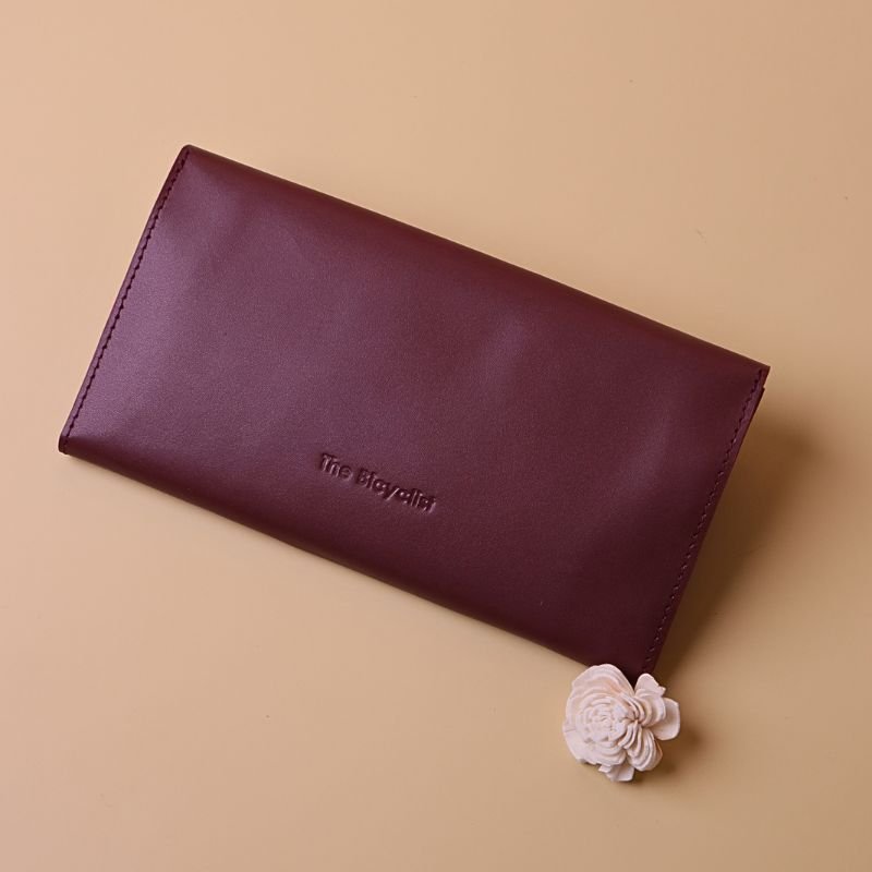 Large Minimal Long Phone Wallet in Maroon - Bicyclist: Handmade Leather Goods Leather Goods bicyclistshop