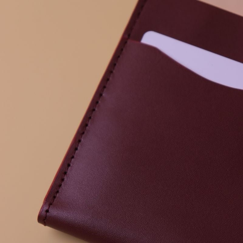 Large Minimal Long Phone Wallet in Maroon - Bicyclist: Handmade Leather Goods Leather Goods bicyclistshop