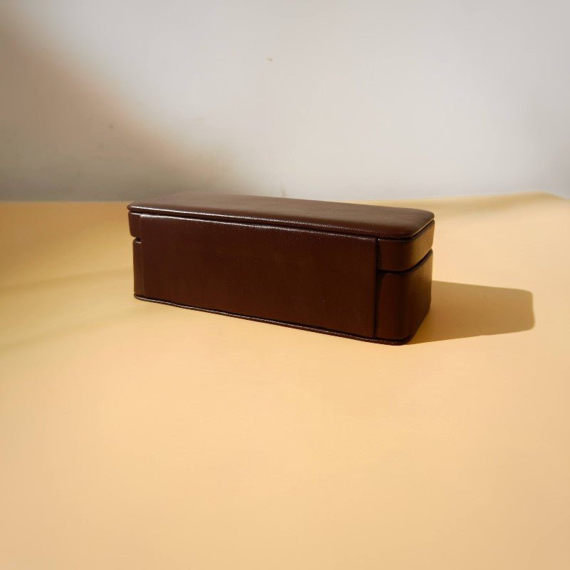 Leather Spectacle Case in Dark Brown - Bicyclist: Handmade Leather Goods Leather Goods Bicyclist: Handmade Leather Goods