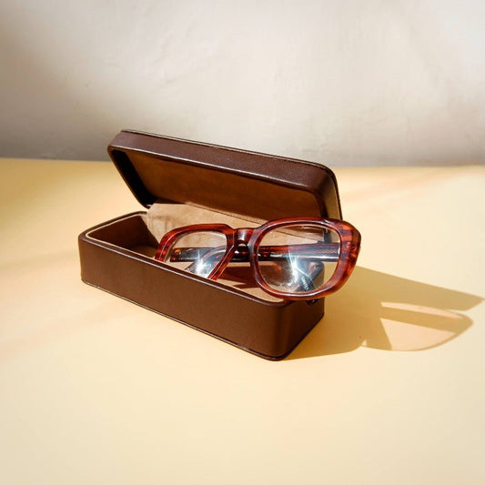 Leather Spectacle Case in Dark Brown - Bicyclist: Handmade Leather Goods Leather Goods Bicyclist: Handmade Leather Goods