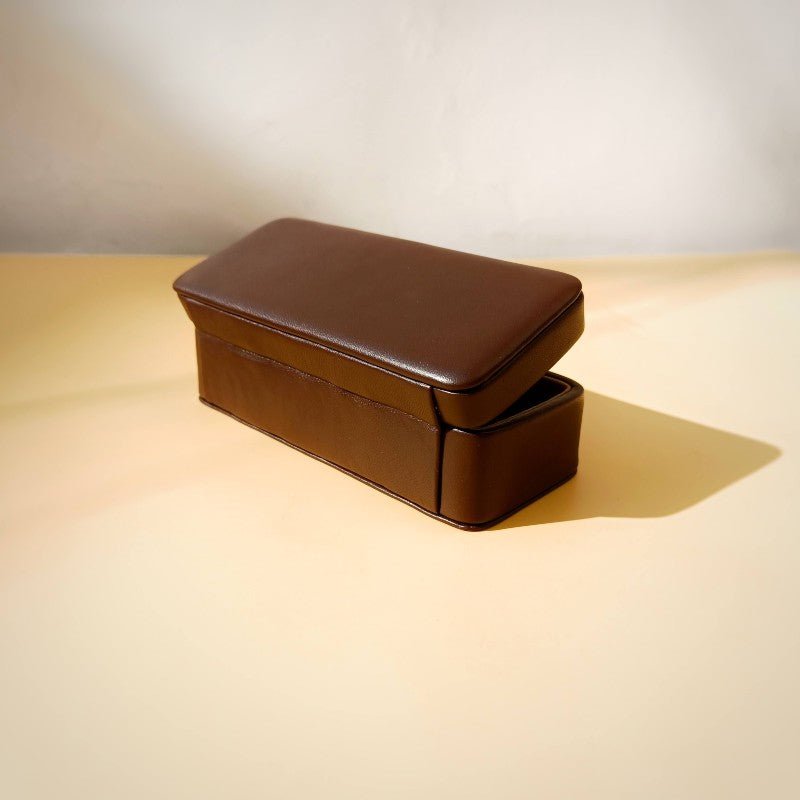 Leather Spectacle Case in Dark Brown - Bicyclist: Handmade Leather Goods Leather Goods Bicyclist: Handmade Leather Goods