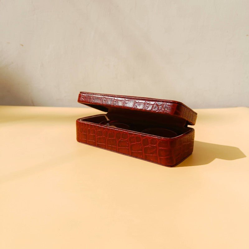 Leather Spectacle Case in Wine Red - Bicyclist: Handmade Leather Goods Leather Goods Bicyclist: Handmade Leather Goods