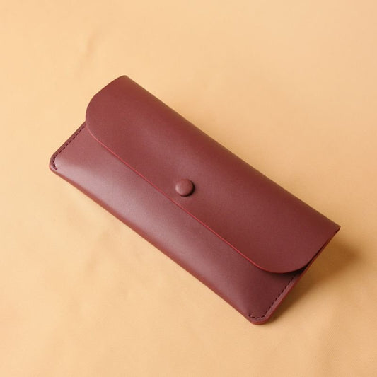 Long Wallet for Women in Maroon - Bicyclist: Handmade Leather Goods Leather Goods bicyclistshop