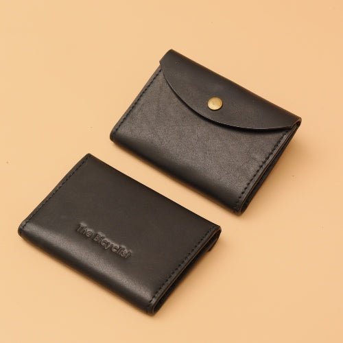 Slim Card Wallet for Men in Black – Bicyclist: Handmade Leather Goods