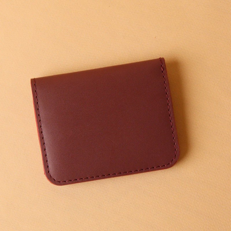 Slim Card Wallet in Maroon - Bicyclist: Handmade Leather Goods Leather Goods Bicyclist: Handmade Leather Goods