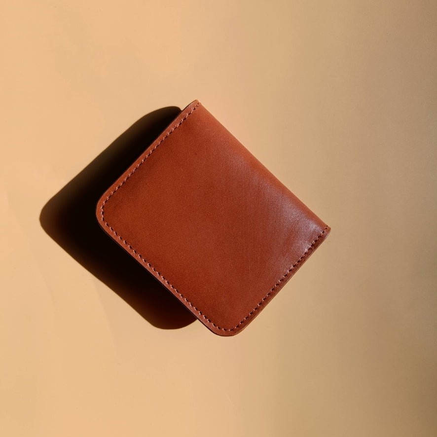 Slim Card Wallet in Tan - Bicyclist: Handmade Leather Goods Leather Goods Bicyclist: Handmade Leather Goods