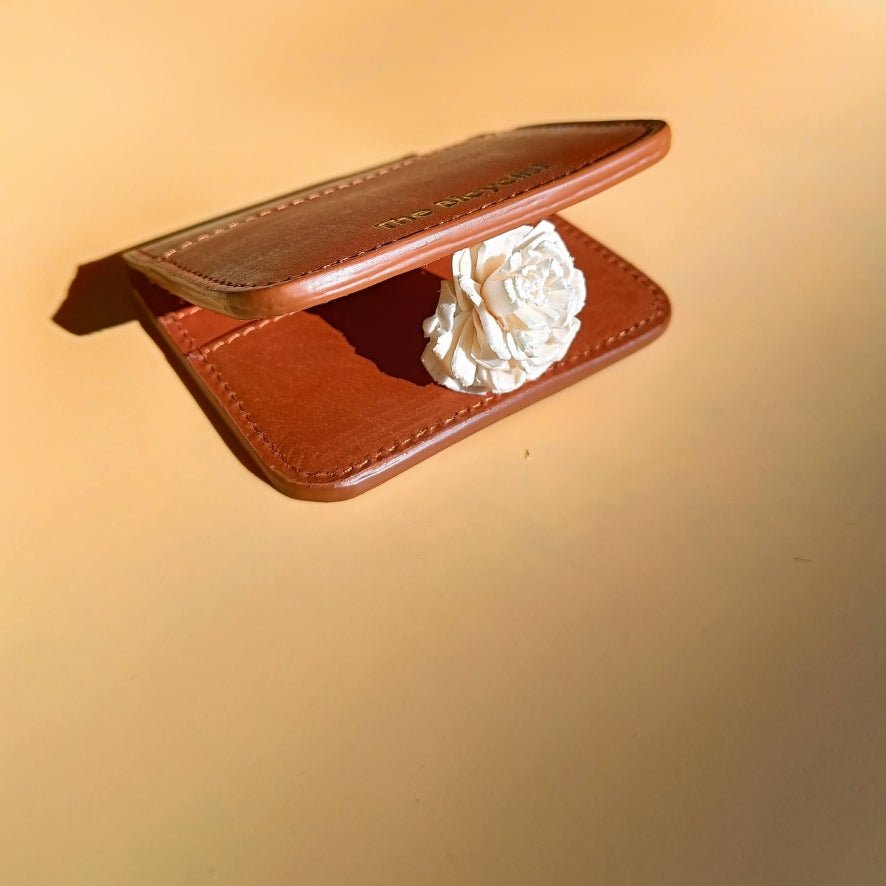 Slim Card Wallet in Tan - Bicyclist: Handmade Leather Goods Leather Goods Bicyclist: Handmade Leather Goods