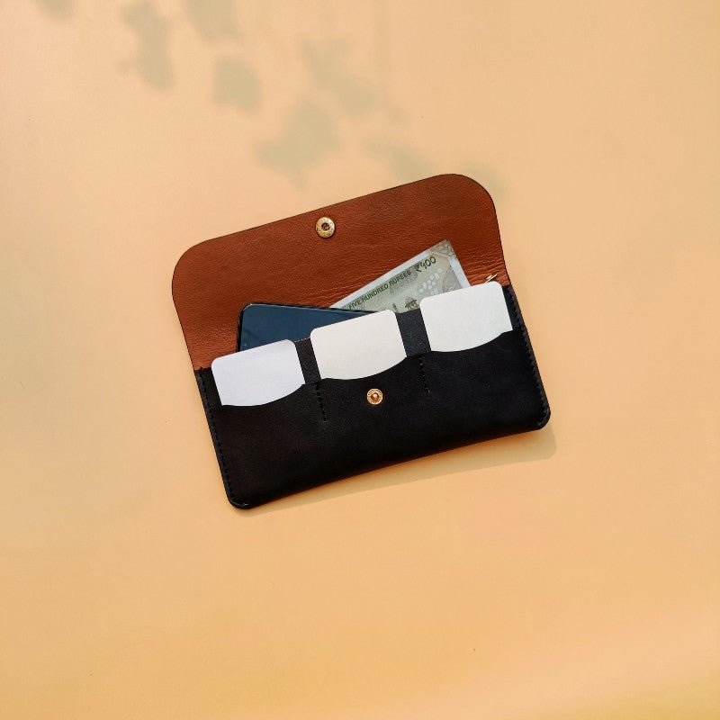 Slim Long Wallet for Women in Black - Bicyclist: Handmade Leather Goods Leather Goods bicyclistshop