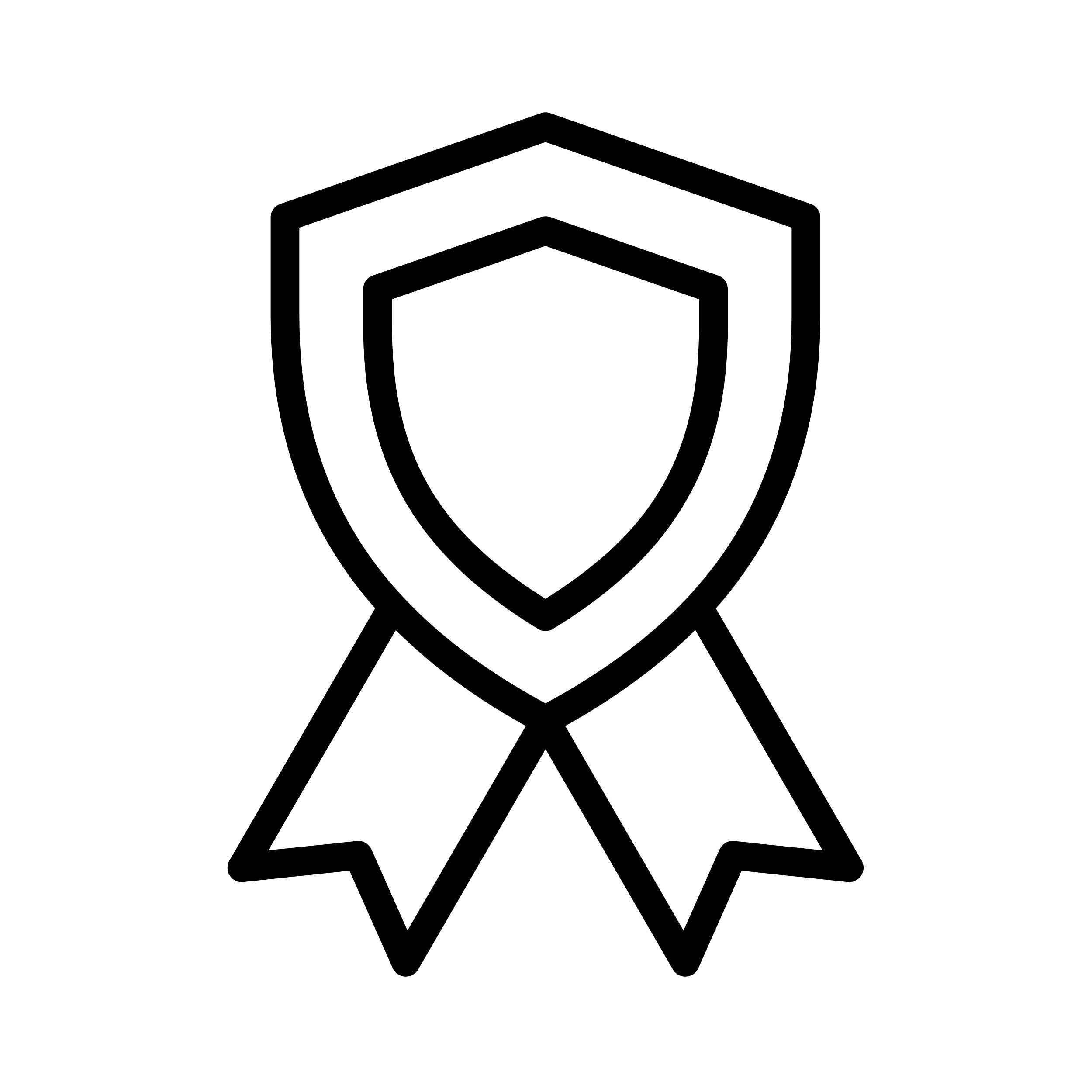 Black Line Art Icon of a Badge for 3 Year Warranty