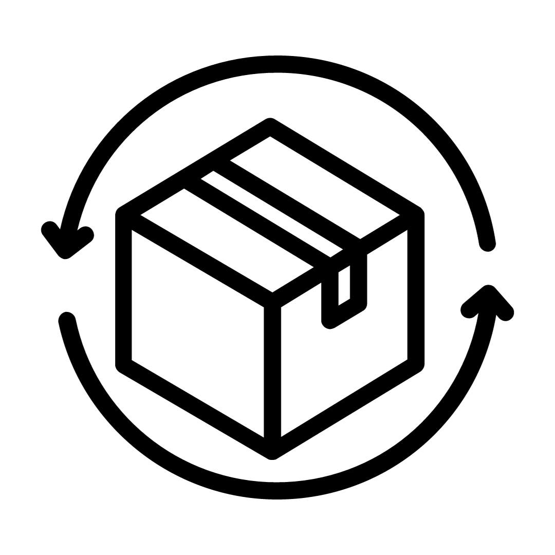 Black Line Art Icon for Easy 15 day Returns