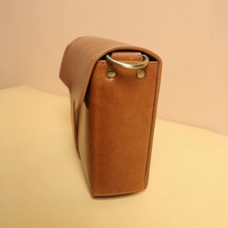 Crossbody Box Sling Bag for Women in Tan: Belle