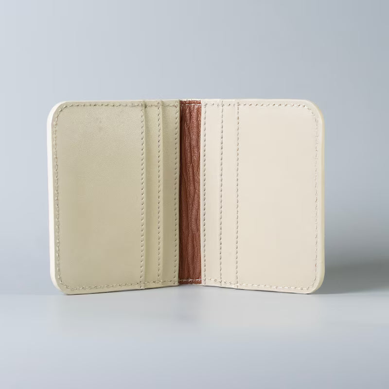 Slim Bifold Card Wallet in Off White