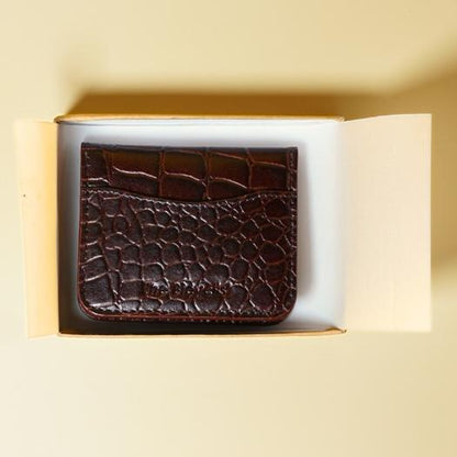 Slim Bifold Card Wallet in Wine Red