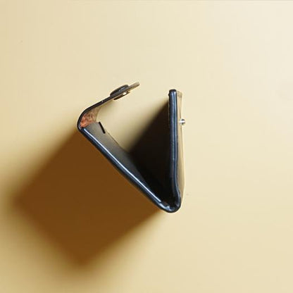 Close up Side view of a Black Leather Wallet with a flap