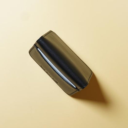 Top view of a Black Leather Card Wallet