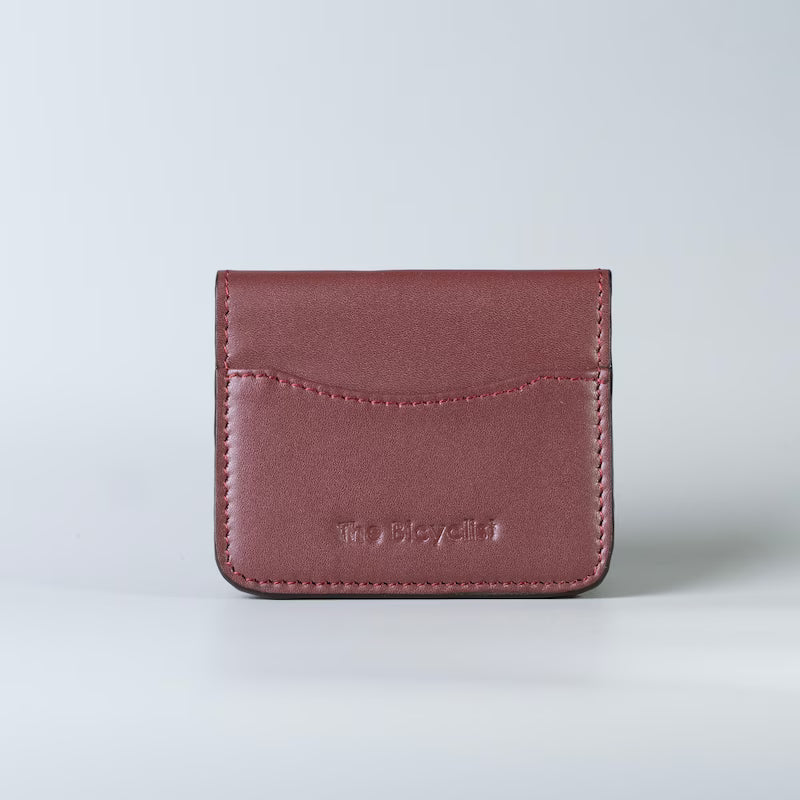 Minimalist Bifold Card Wallet in Maroon