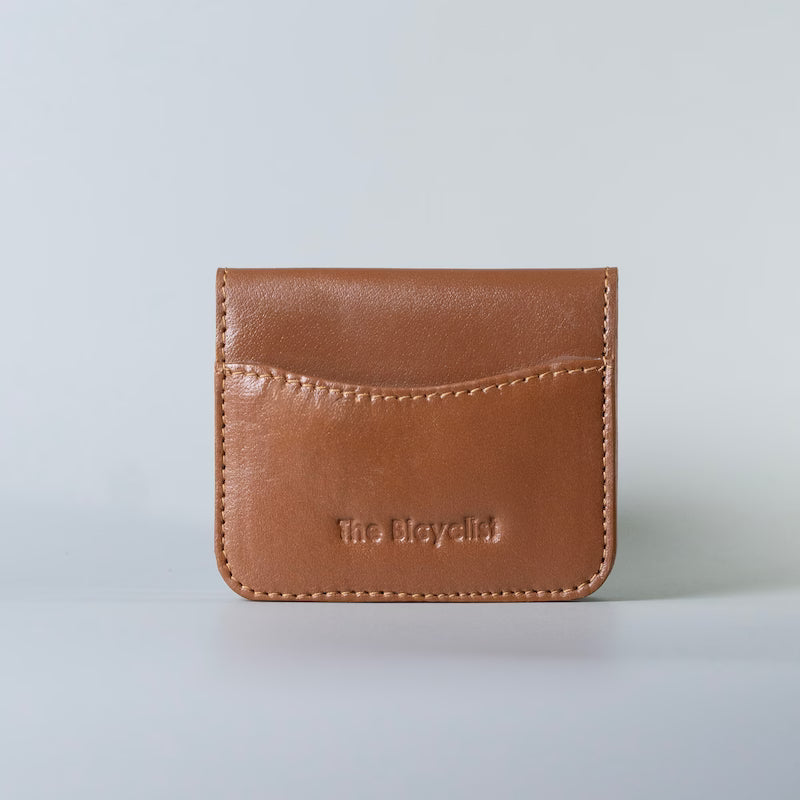 Slim Minimalist Bifold Card Wallet in Tan