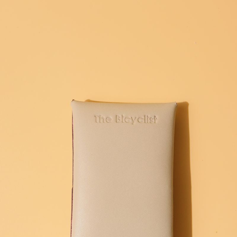 Back Detail View Off-White Leather Card Holder Case
