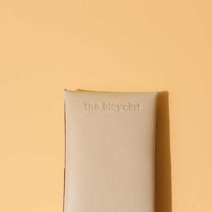 Back Detail View Off-White Leather Card Holder Case