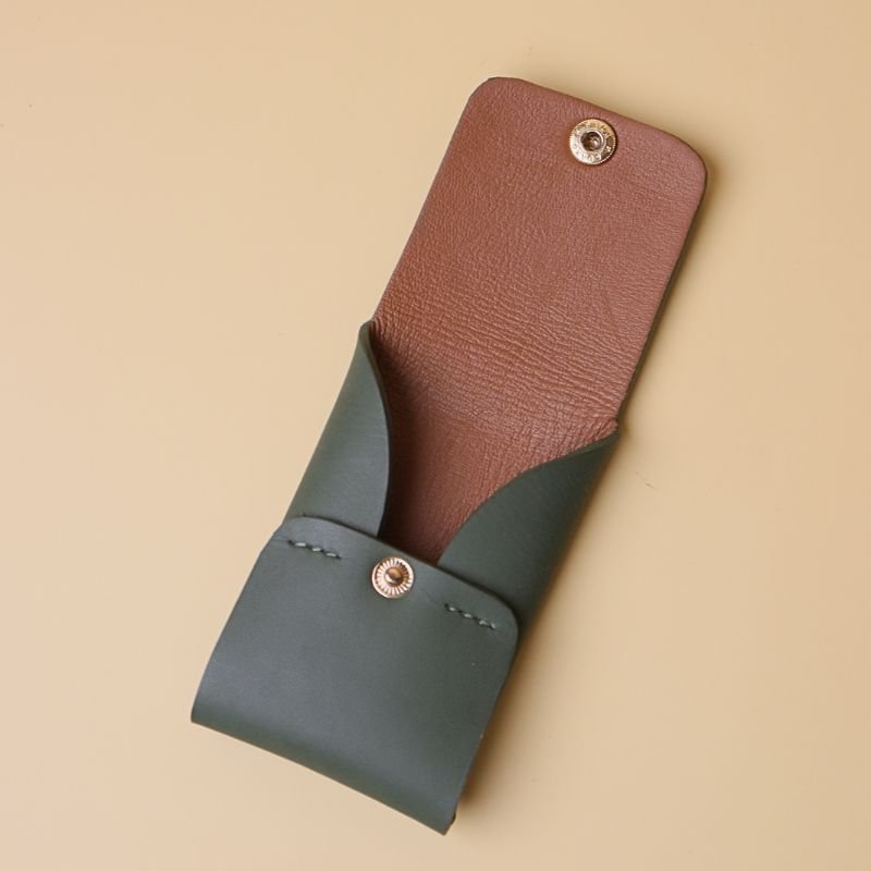 Card Holder in Olive Green - Bicyclist: Handmade Leather Goods Leather Goods bicyclistshop