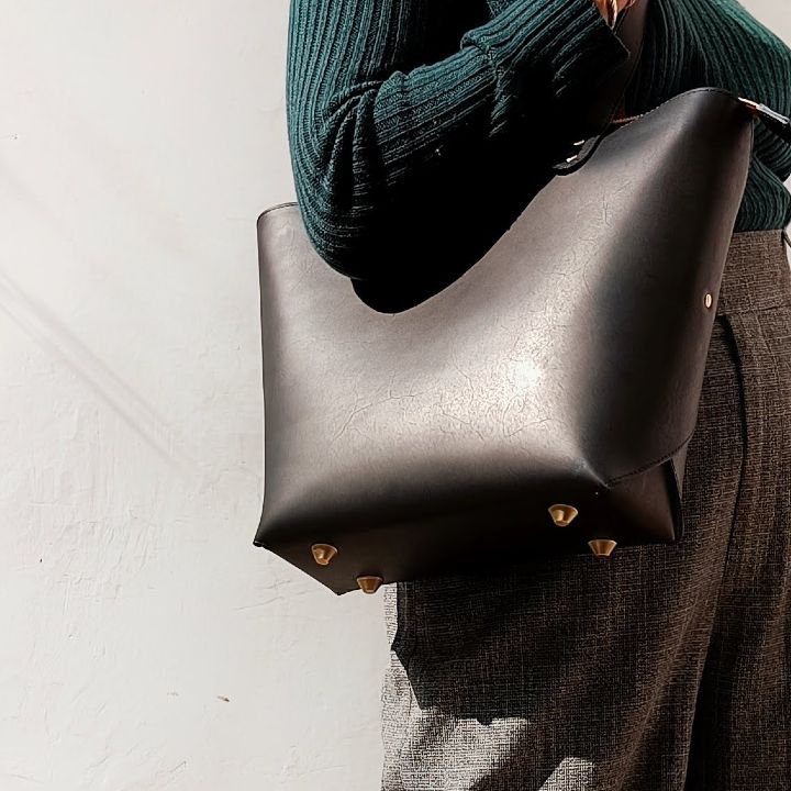 Vintage Leather Tote Bag Women's Purse - Montexoo – montexoo
