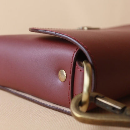 Crossbody Sling Bag for Women in Maroon: Sophie - Bicyclist: Handmade Leather Goods Leather Goods bicyclistshop