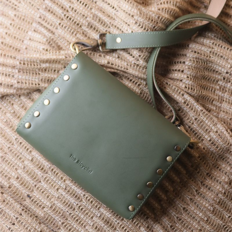 Crossbody Sling Bag for Women in Olive Green: Sophie - Bicyclist: Handmade Leather Goods Leather Goods bicyclistshop