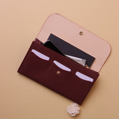 Large Minimal Long Phone Wallet in Maroon - Bicyclist: Handmade Leather Goods Leather Goods bicyclistshop