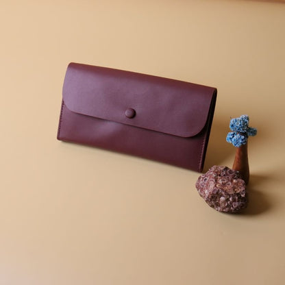 Large Minimal Long Phone Wallet in Maroon - Bicyclist: Handmade Leather Goods Leather Goods bicyclistshop