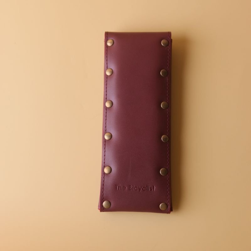 Leather Pouch for Spectacles & Pens in Maroon - Bicyclist: Handmade Leather Goods Leather Goods bicyclistshop