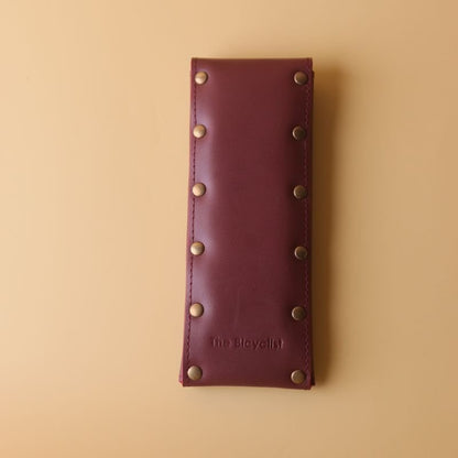 Leather Pouch for Spectacles & Pens in Maroon - Bicyclist: Handmade Leather Goods Leather Goods bicyclistshop