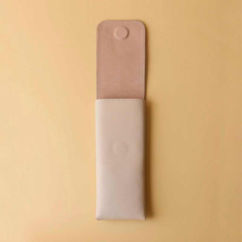 Leather Pouch for Spectacles & Pens in Off White - Bicyclist: Handmade Leather Goods Leather Goods bicyclistshop