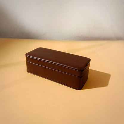 Leather Spectacle Case in Dark Brown - Bicyclist: Handmade Leather Goods Leather Goods Bicyclist: Handmade Leather Goods