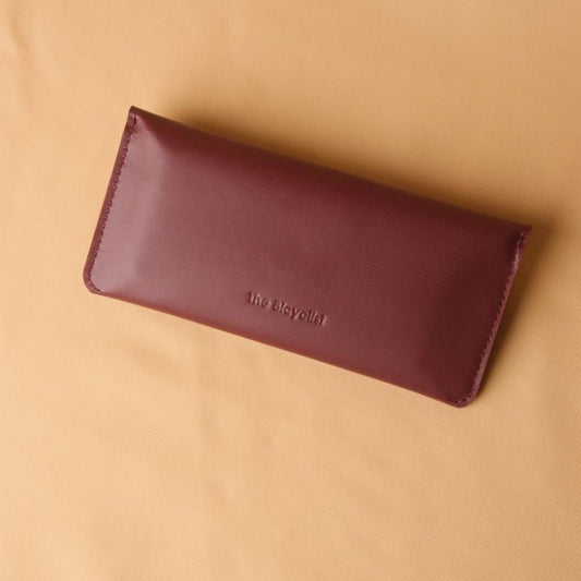 Long Wallet for Women in Maroon - Bicyclist: Handmade Leather Goods Leather Goods bicyclistshop
