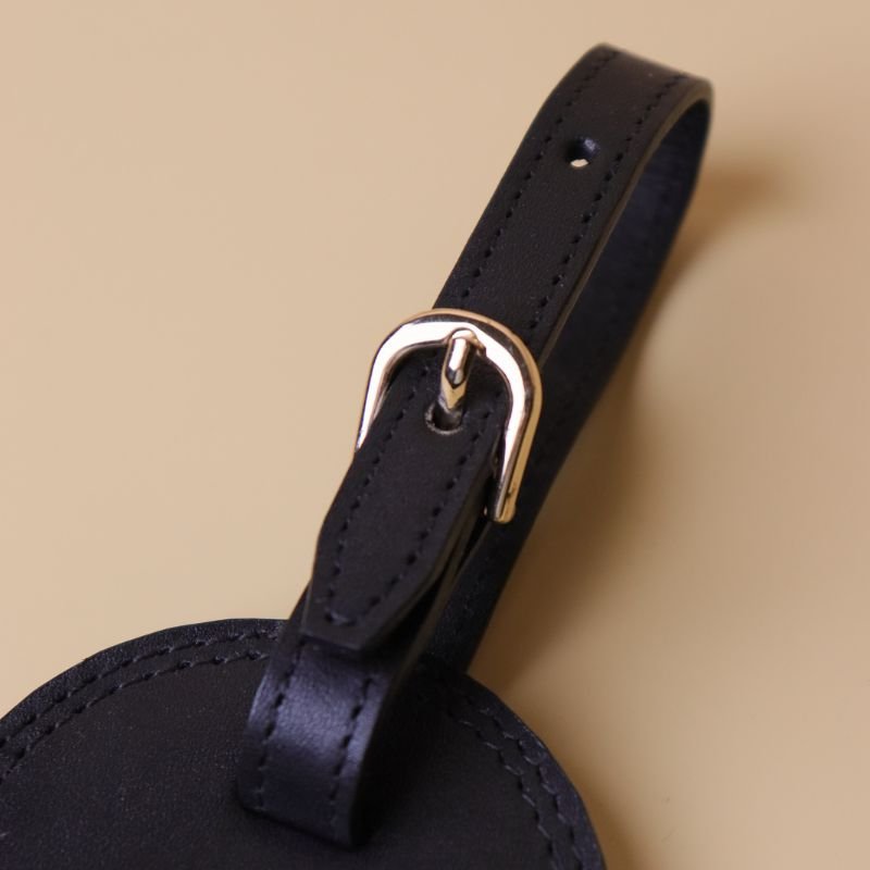 Luggage Tag in Black - Bicyclist: Handmade Leather Goods Leather Goods bicyclistshop