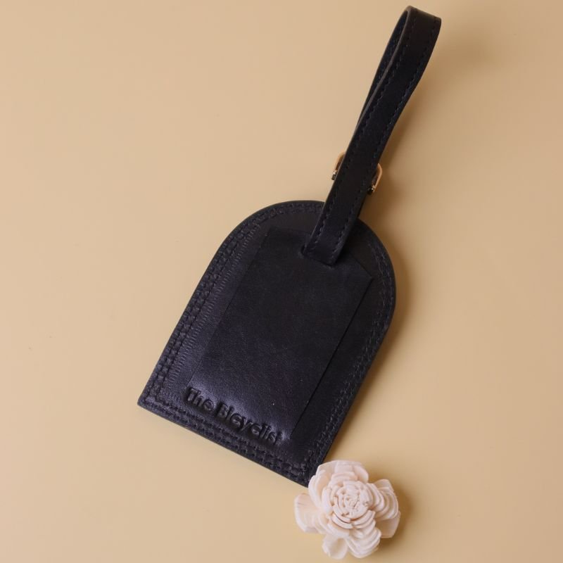 Luggage Tag in Black - Bicyclist: Handmade Leather Goods Leather Goods bicyclistshop