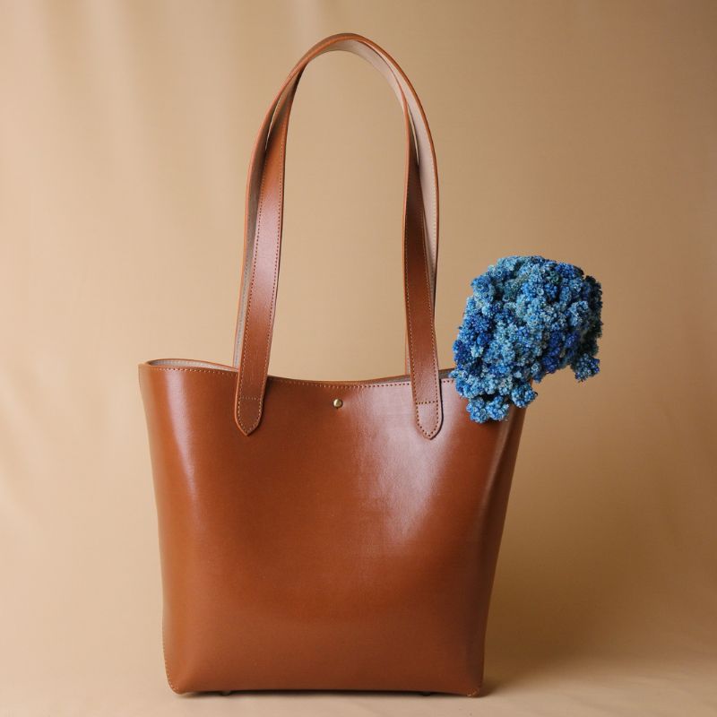 Medium Tote Handbag in Classic Tan: Lilly - Bicyclist: Handmade Leather Goods Leather Goods bicyclistshop