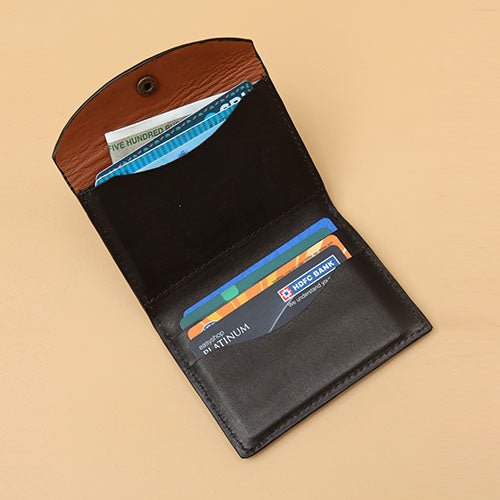 Slim Handmade Genuine Pure Leather minimalist credit card wallet for men a birthday gift for him - The Bicyclist
