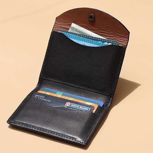 Slim Handmade Genuine Pure Leather minimalist credit card wallet for men a birthday gift for him - The Bicyclist