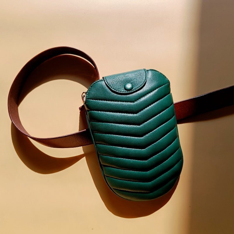Mini Crossbody Phone Bags: Beetle in Dark Green - Bicyclist: Handmade Leather Goods Leather Goods bicyclistshop